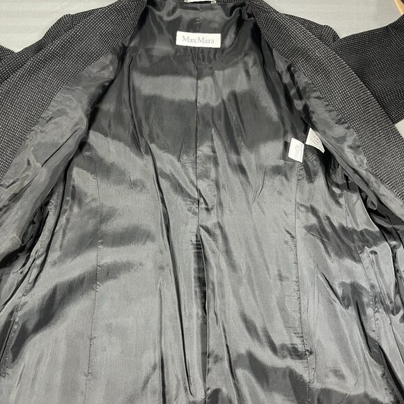 MaxMara Blazer Womens Sz 10 Black Wool Fully Lined Pockets Career Made in Italy - Picture 12 of 12